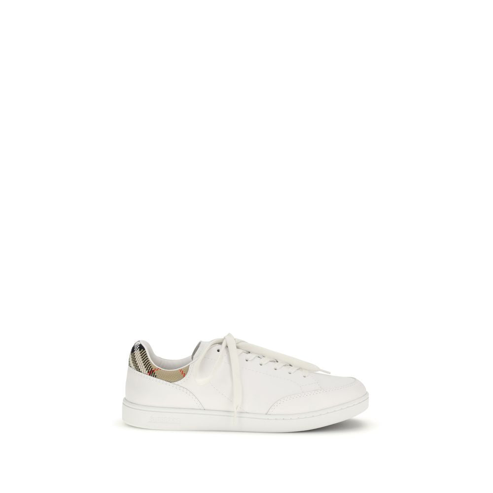 Burberry White Calfskin Bos Taurus Low-Top Sneakers