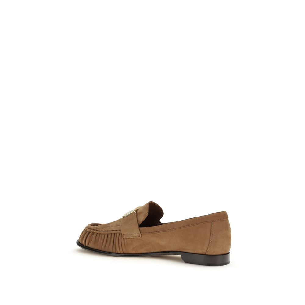 Fendi Brown Calf Leather Bos Taurus Slipper Loafers