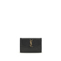 Saint Laurent Schwarzes Kalbsleder Bos Taurus Portemonnaie
