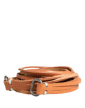 Scervino Street Brown Leather Belt with Silver-Colored Buckle