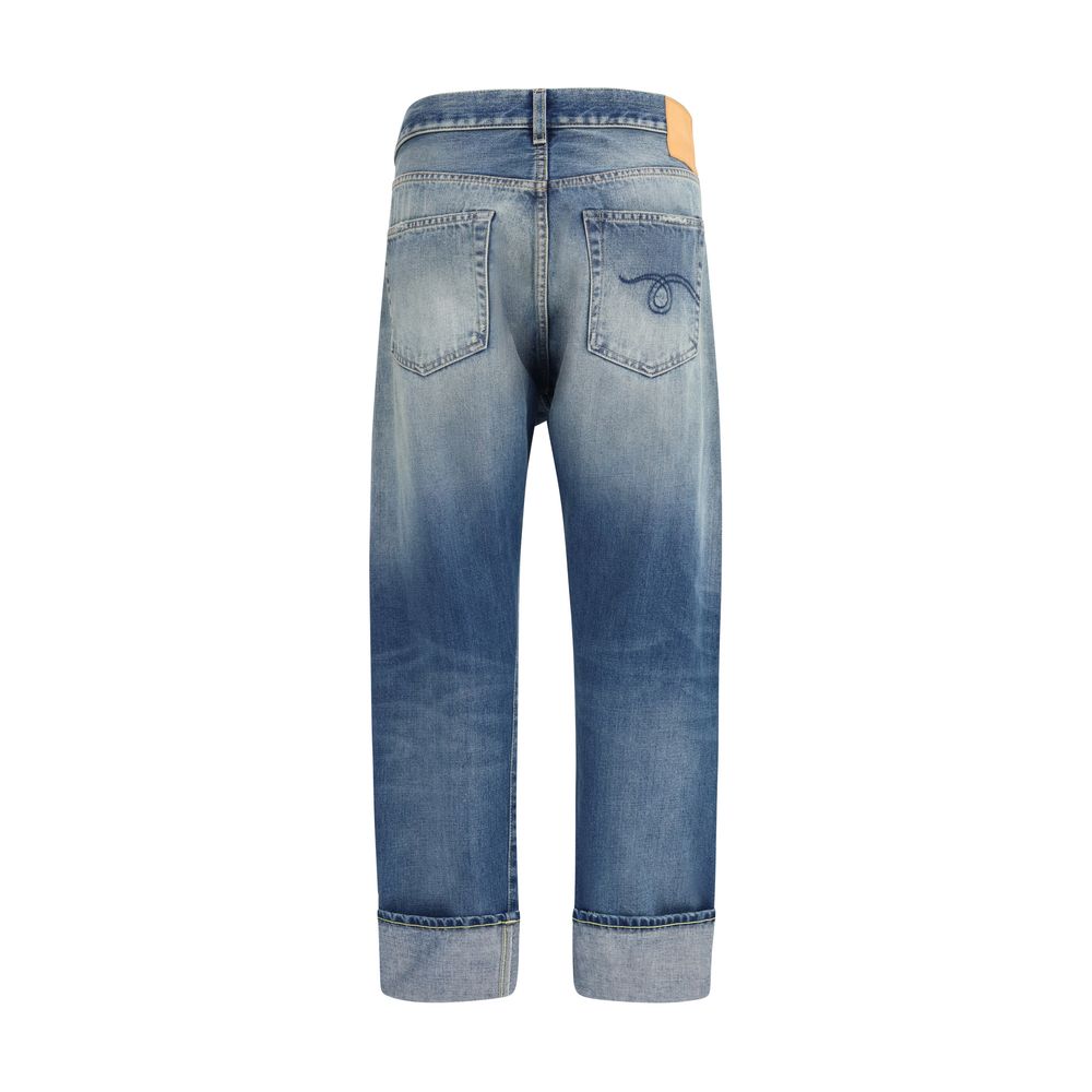 R13 Blue straight-leg cotton jeans