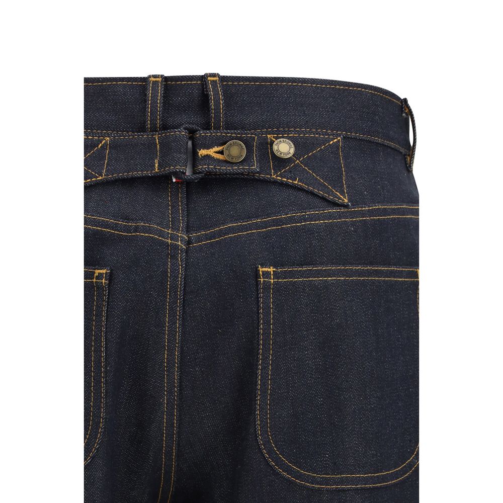 Thom Browne blue straight-cut cotton jeans
