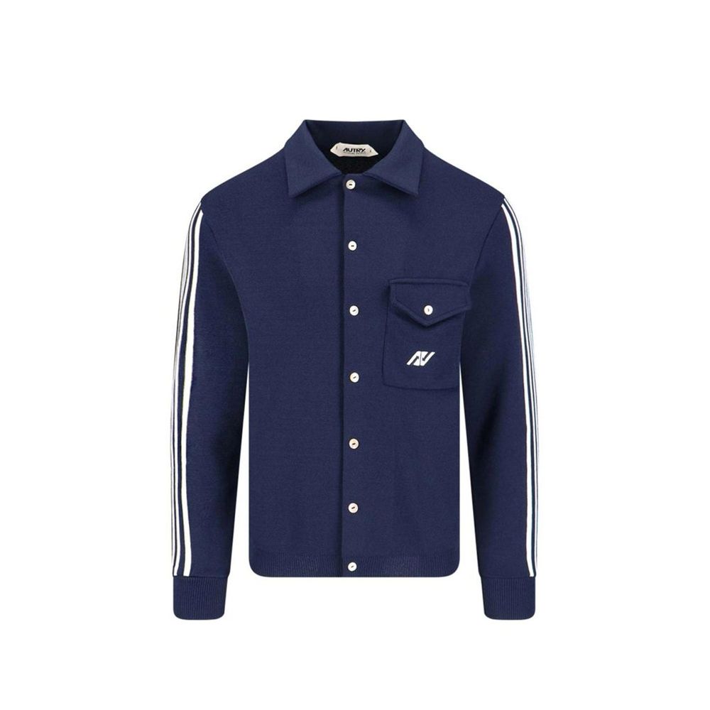Autry Blaue Strickjacke aus Nylon