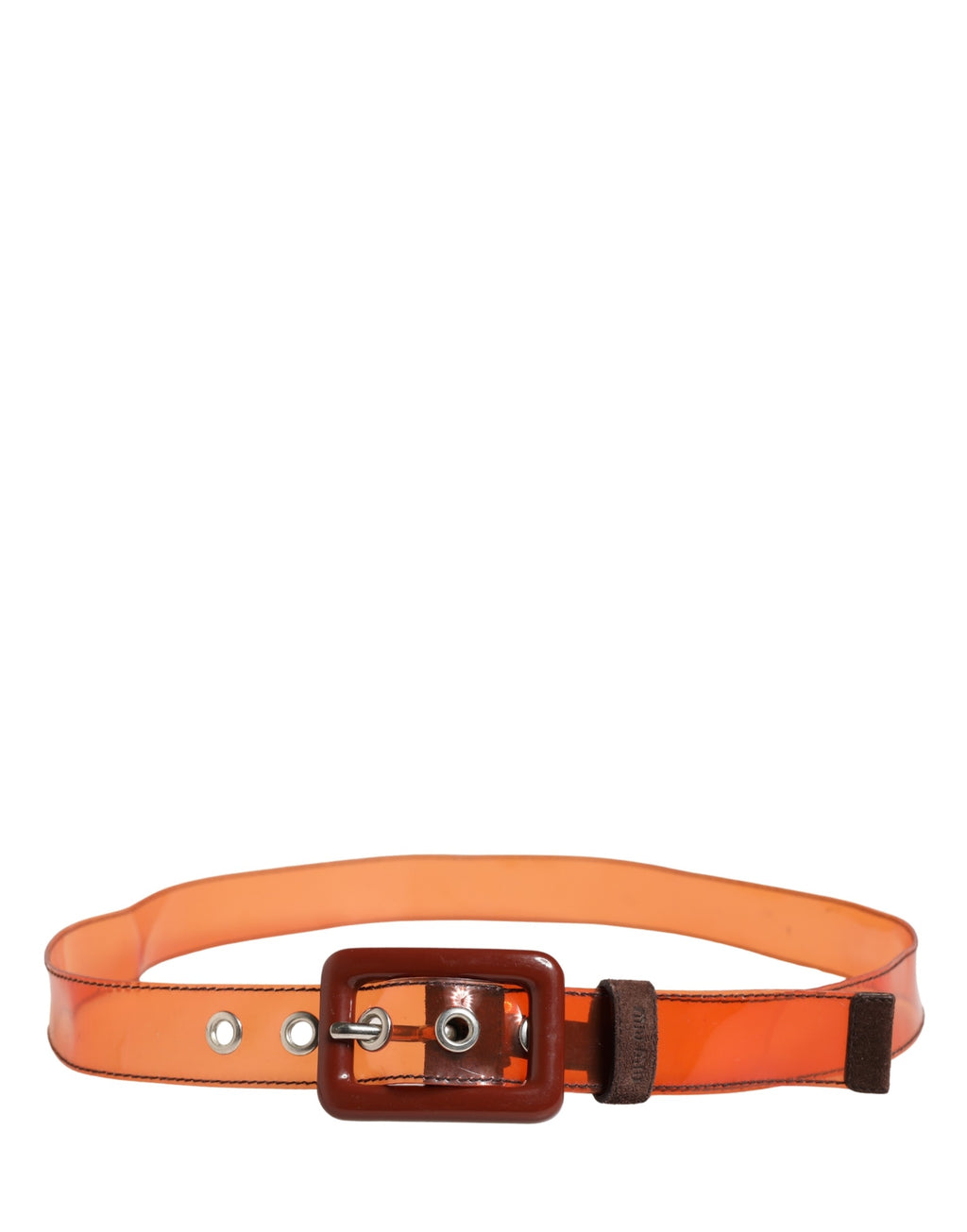 Miu Miu Orange PVC Taillengürtel mit quadratischer Schnalle für Damen