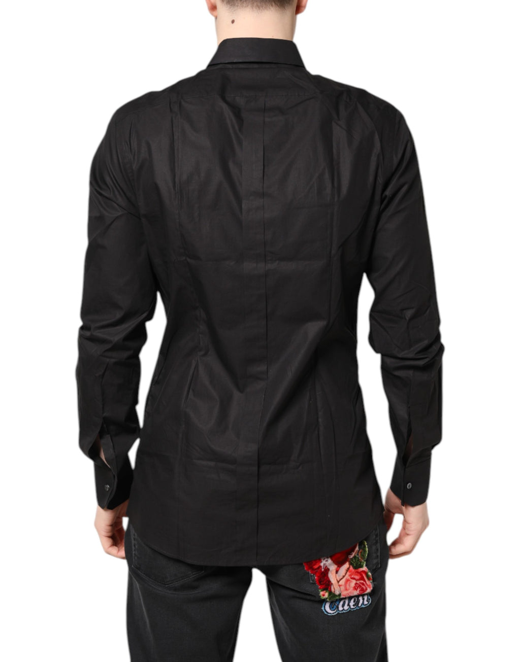 Dolce & Gabbana Black GOLD Cotton Collared Shirt for Formal Occasions
