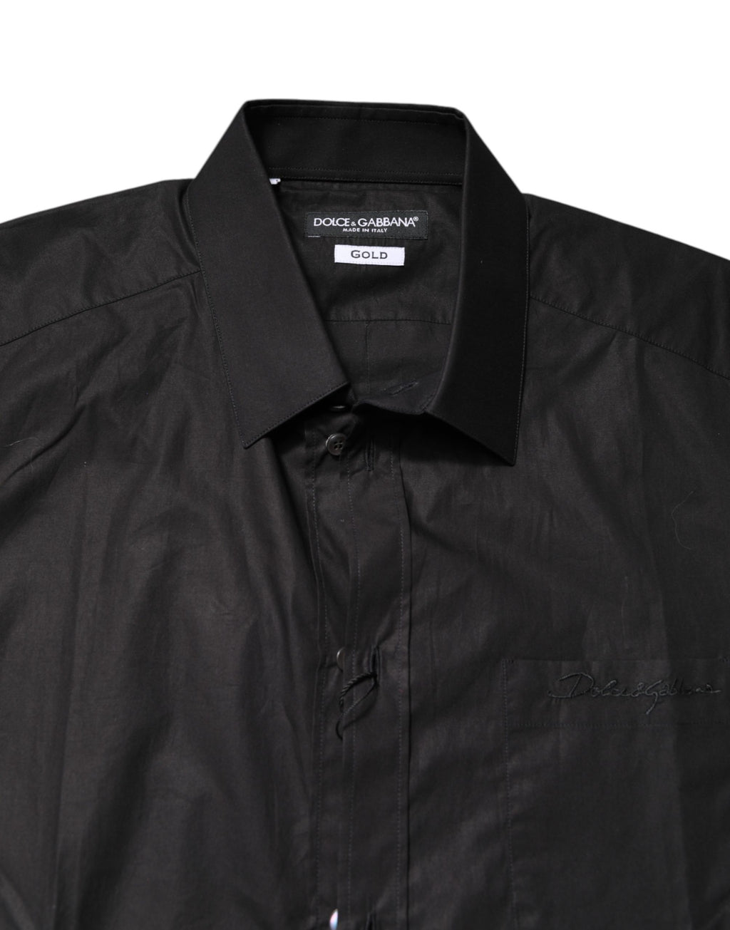 Dolce & Gabbana Black GOLD Cotton Collared Shirt for Formal Occasions