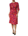 Dolce & Gabbana Purple Silk Floral Print Midi Dress