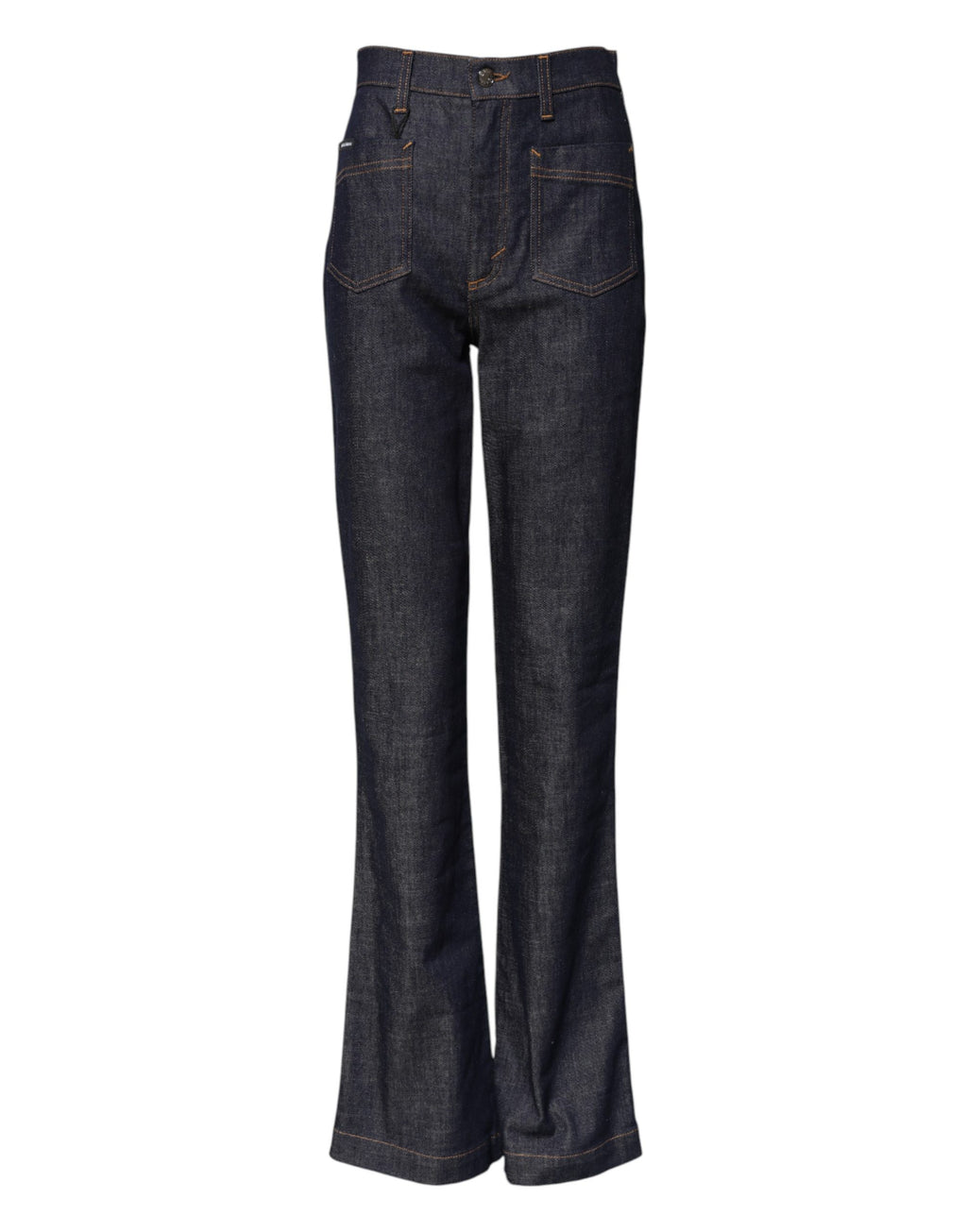 Dolce & Gabbana Dunkelblaue Baumwoll-Jeans mit ausgestelltem, weitem Bein