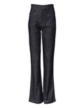 Dolce & Gabbana Dunkelblaue Baumwoll-Jeans mit ausgestelltem, weitem Bein
