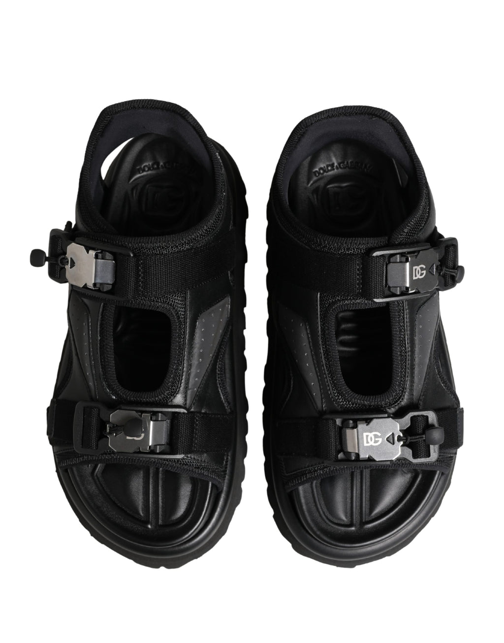 Dolce & Gabbana Schwarze Chunky Sandalen für Herren mit Logo-Details