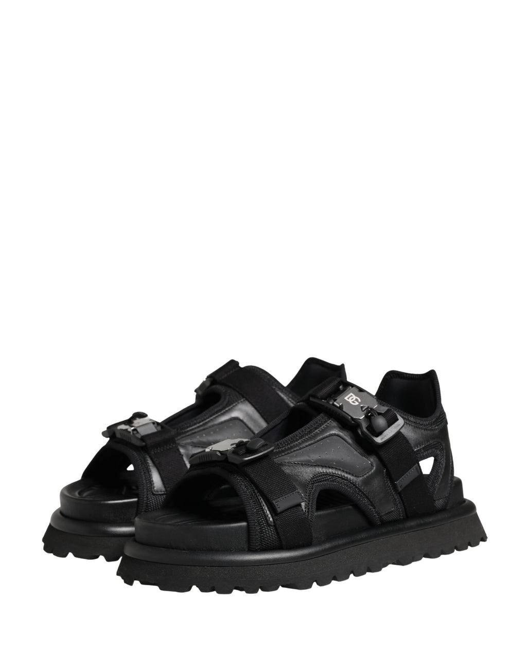 Dolce & Gabbana Schwarze Chunky Sandalen für Herren mit Logo-Details