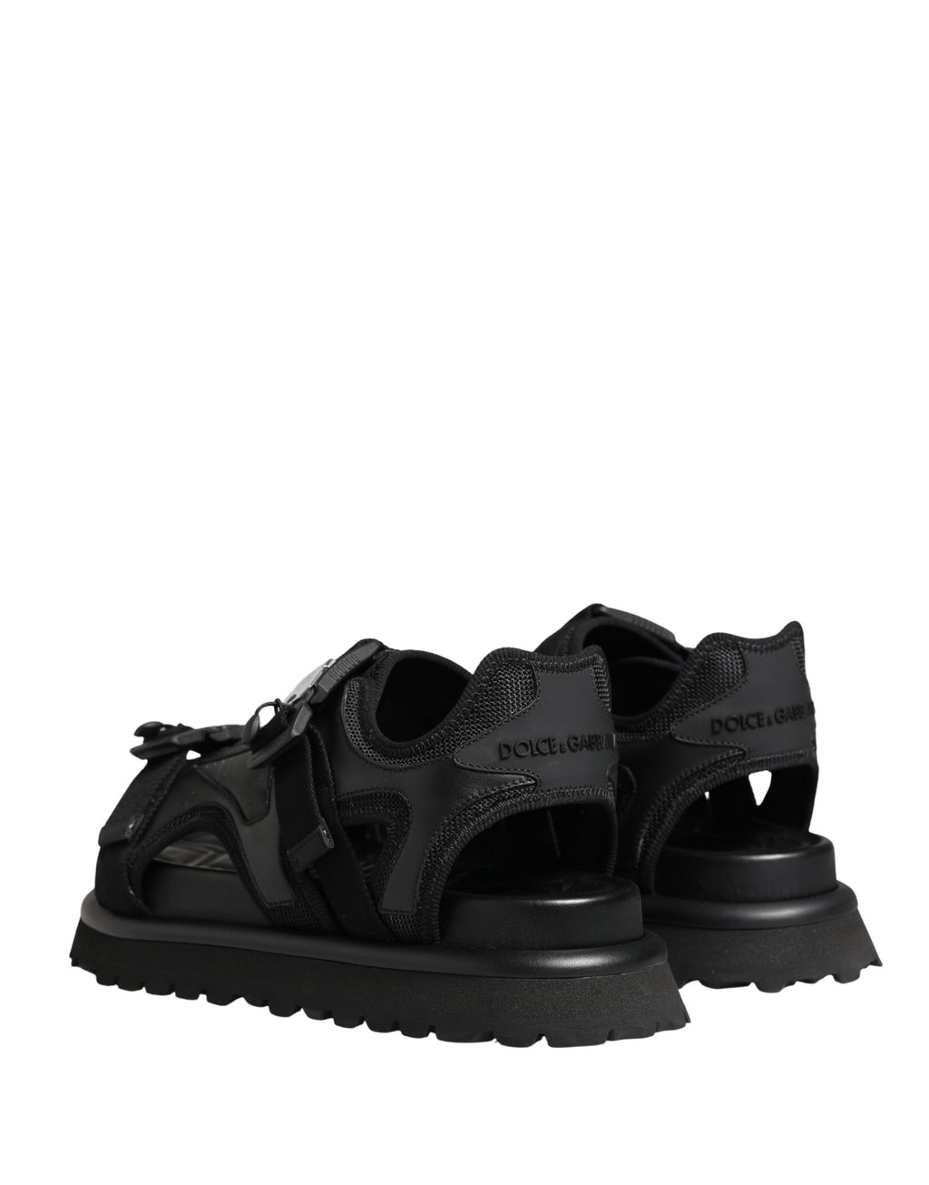 Dolce & Gabbana Schwarze Chunky Sandalen für Herren mit Logo-Details