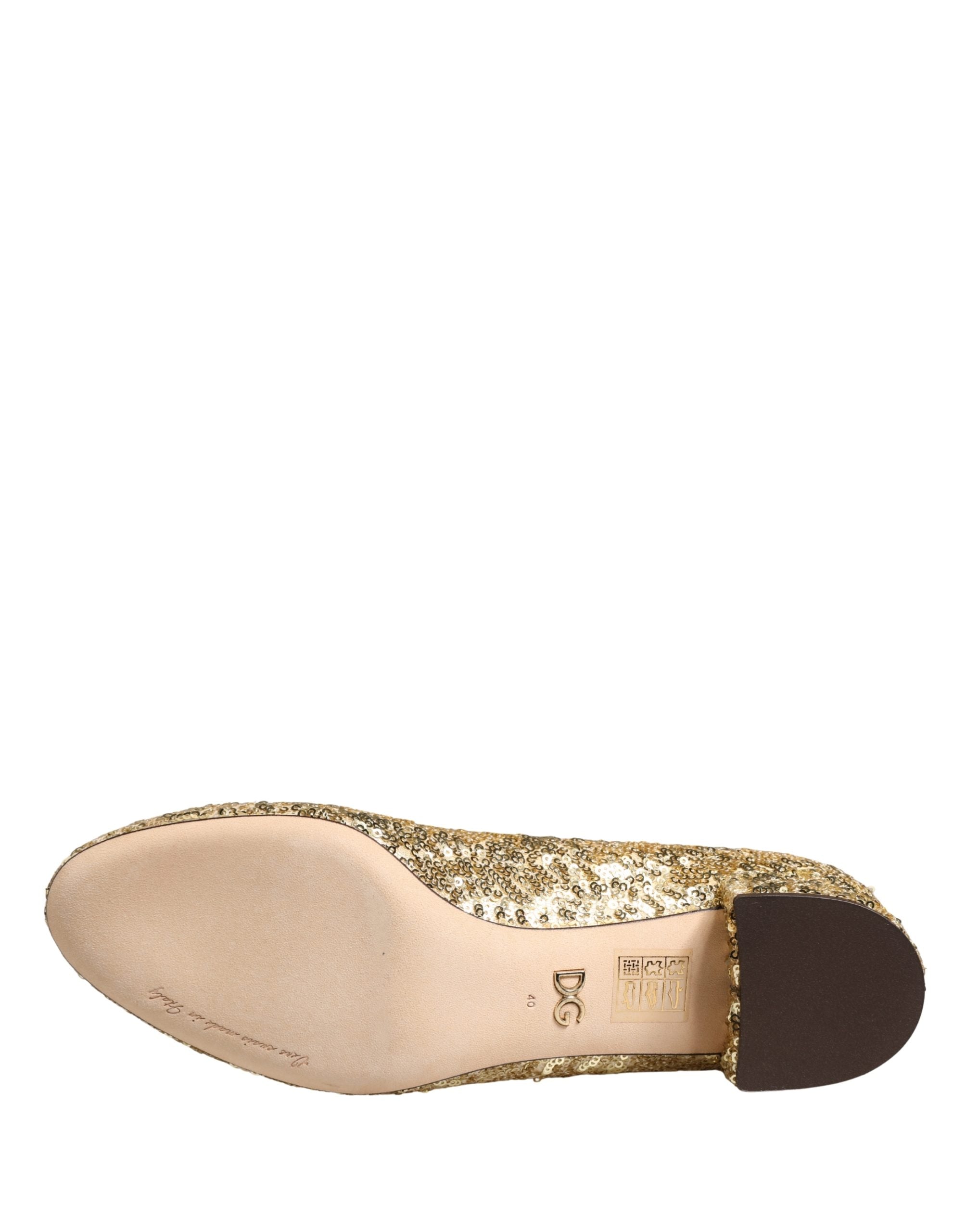 Dolce & Gabbana Short Boots with Gold Sequins and Stretch
