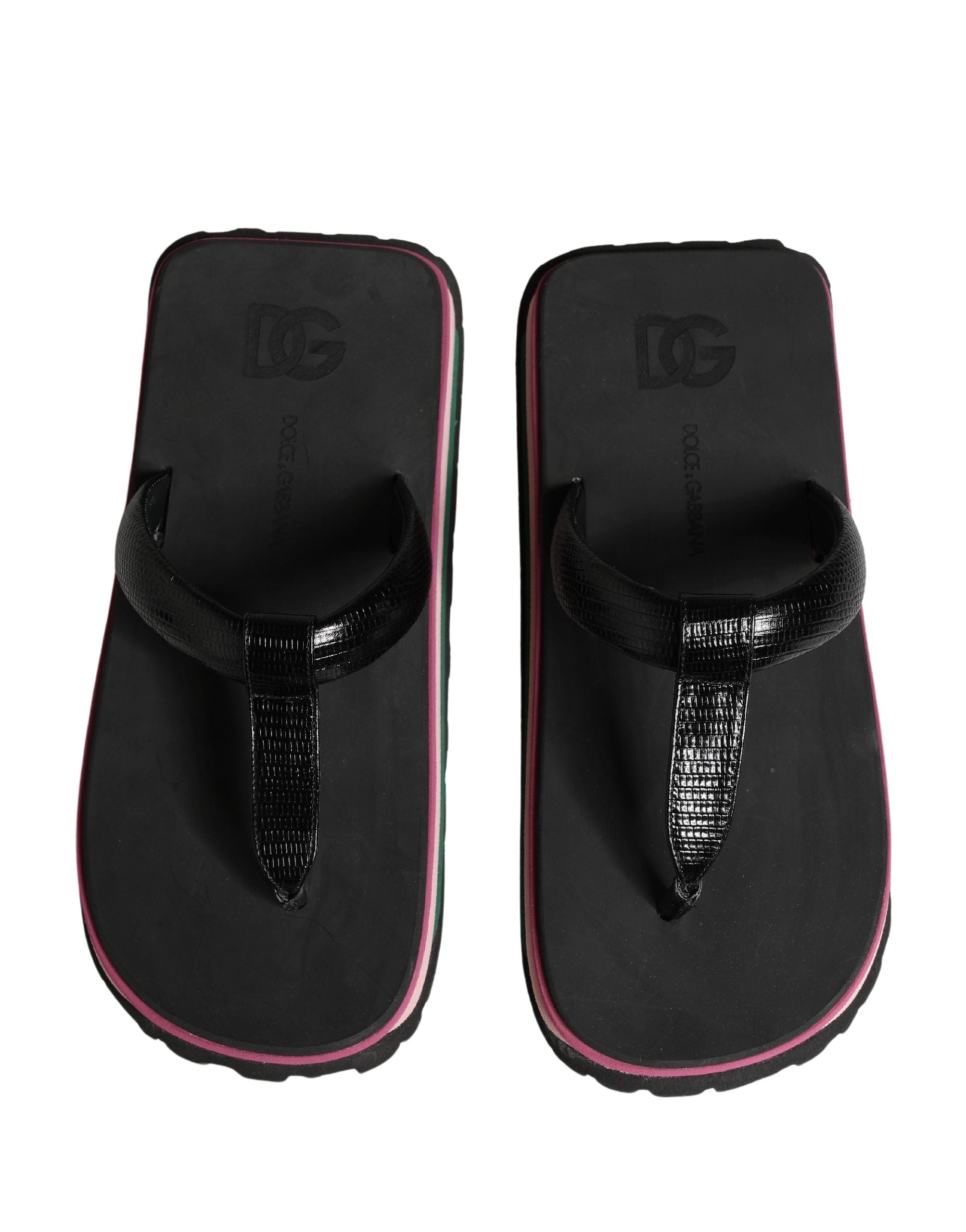 Dolce & Gabbana Multicolor Rubber Chunky Flip-Flop Sandals