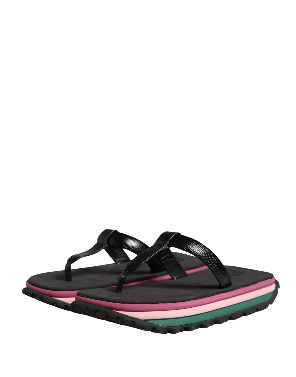 Dolce & Gabbana Multicolor Rubber Chunky Flip-Flop Sandals