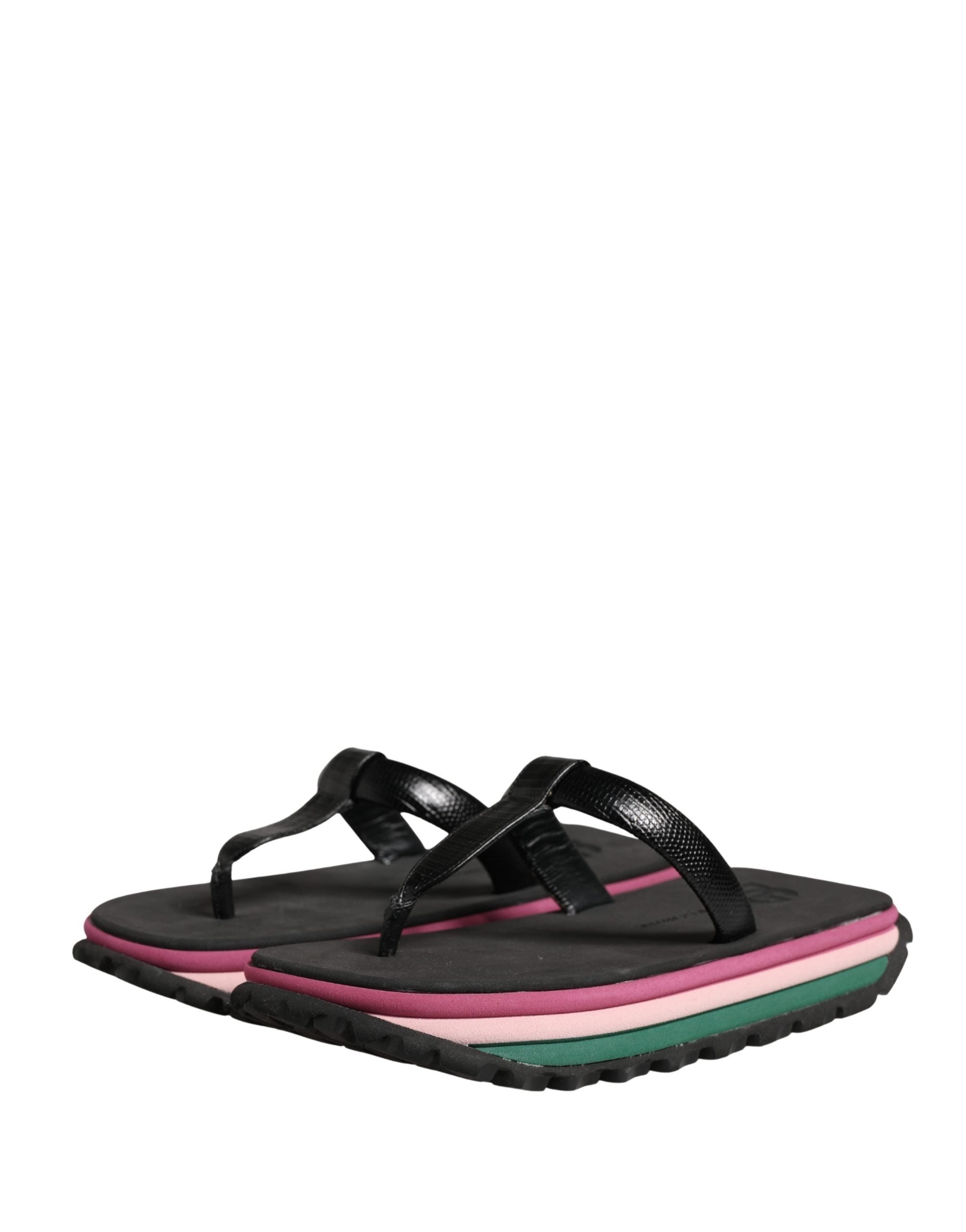 Dolce & Gabbana Multicolor Rubber Chunky Flip-Flop Sandals