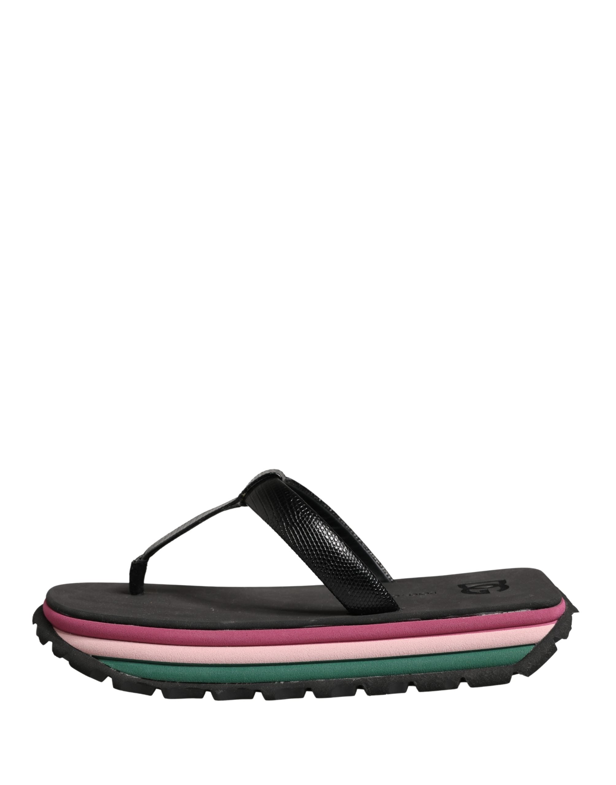 Dolce & Gabbana Multicolor Rubber Chunky Flip-Flop Sandals