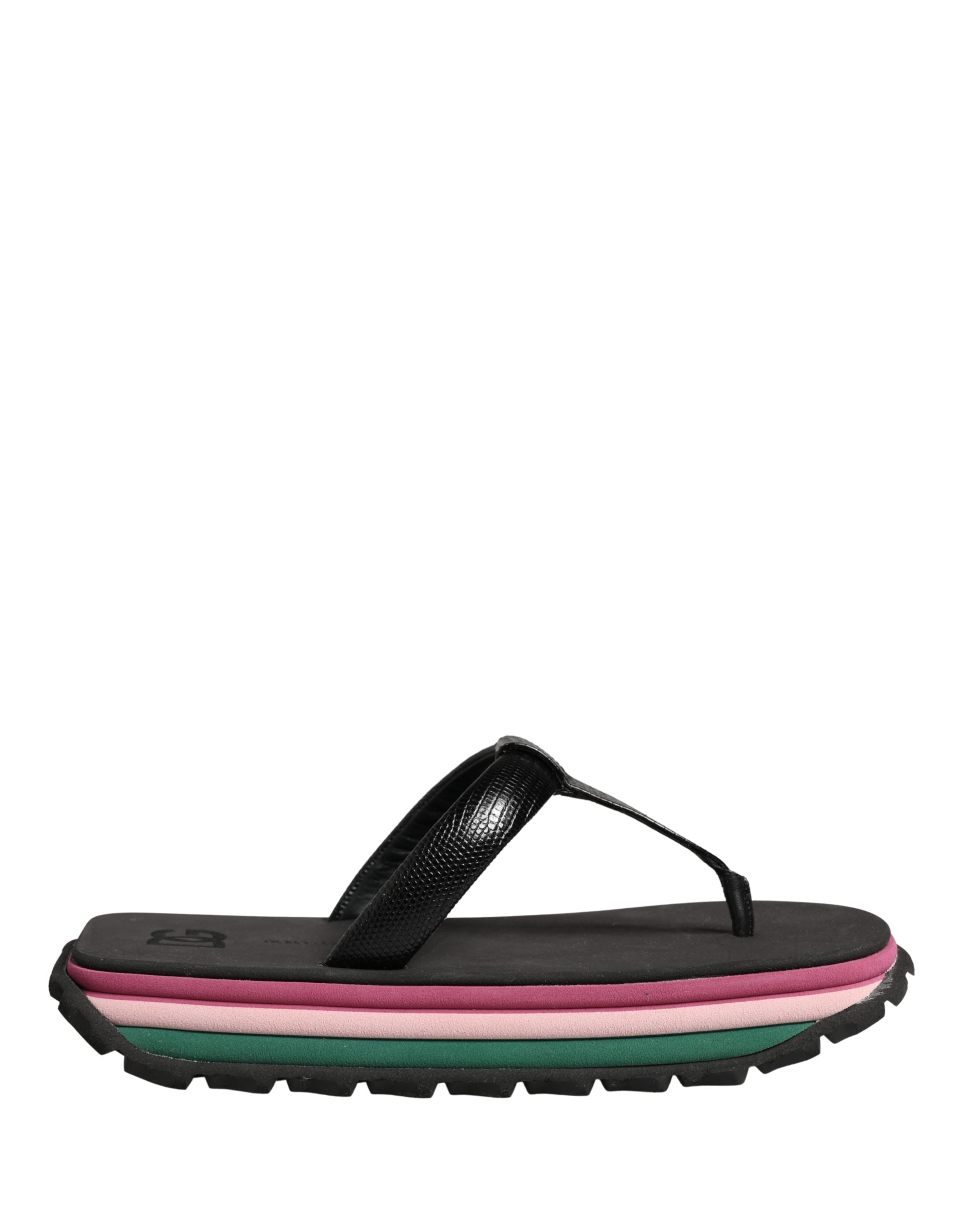 Dolce & Gabbana Multicolor Rubber Chunky Flip-Flop Sandals