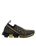Dolce & Gabbana Goldfarbene Glitzer-Leopard-Sneaker "Sorrento"