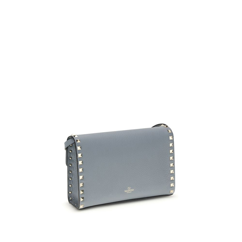 Valentino Garavani Schultertasche aus blauem Kalbsleder Bos Taurus