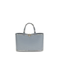Valentino Garavani Schultertasche aus blauem Kalbsleder Bos Taurus