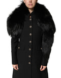 Dolce & Gabbana Schwarzer Fuchs Pelz Halswärmer Winterschal