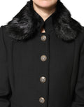 Dolce & Gabbana Black Fur Scarf Neck Wrap Cover Collar Scarf