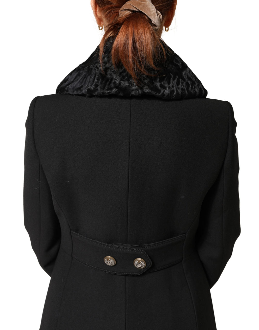 Dolce & Gabbana Schwarzer Lammfell Damen Halswärmer Winterschal