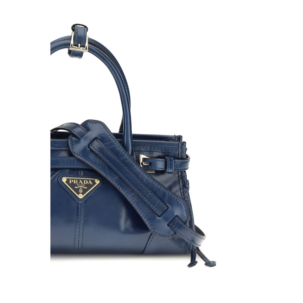 Prada Handtasche aus blauem Kalbsleder Bos Taurus