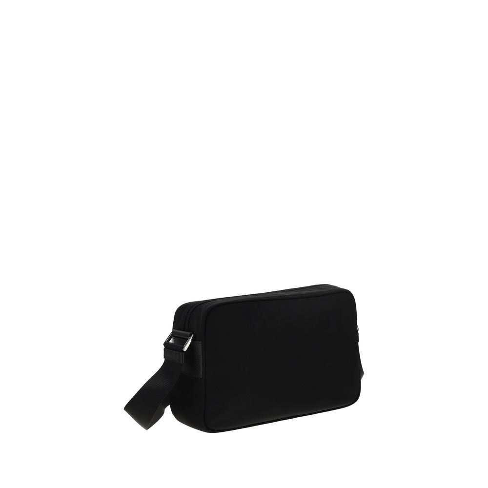 Prada Schwarze Bos Taurus Kalbsleder Schultertasche