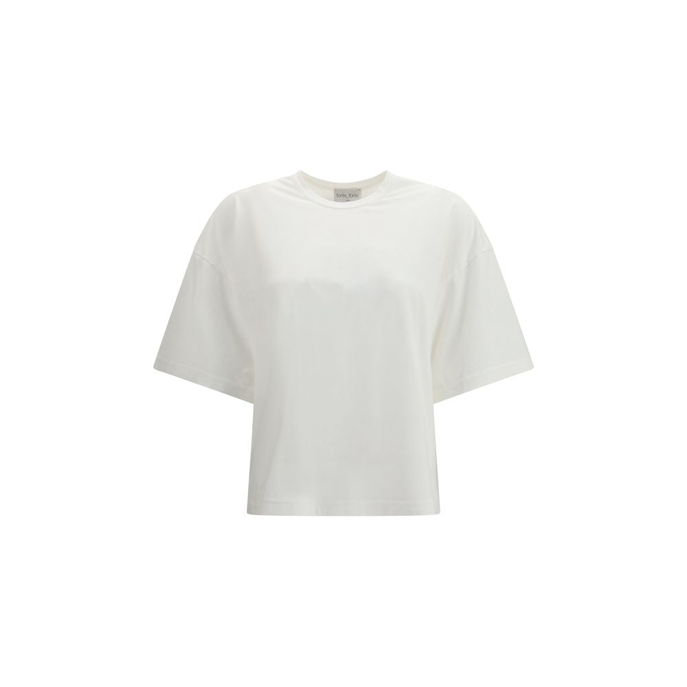 Forte_Forte Weißes Baumwoll-T-Shirt