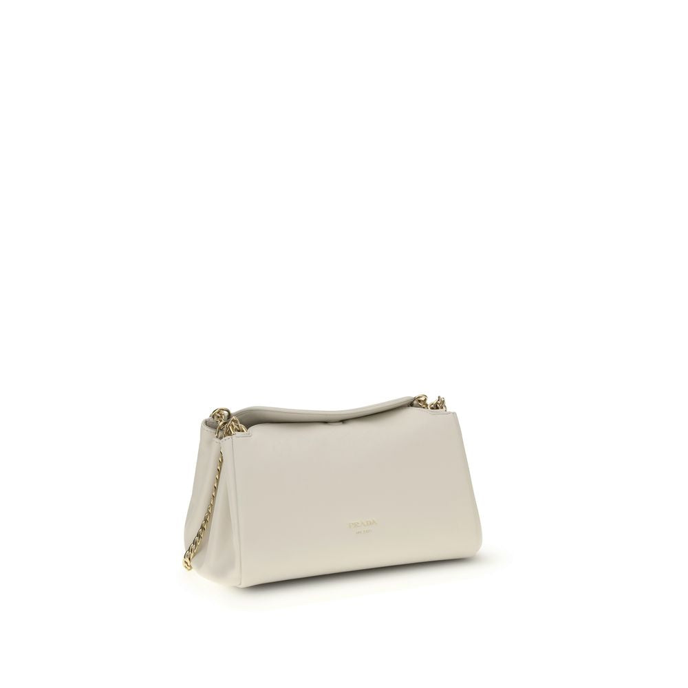 Prada White Calfskin Shoulder Bag Bos Taurus