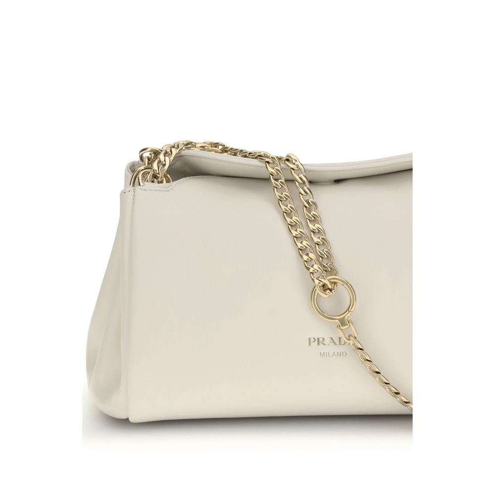 Prada White Calfskin Shoulder Bag Bos Taurus