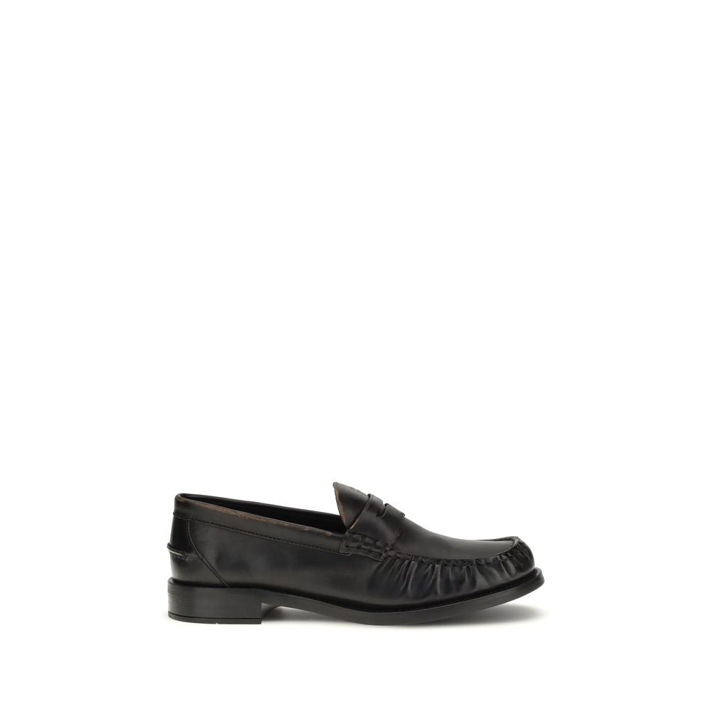 Prada Black "Bos Taurus" Calf Leather Loafers