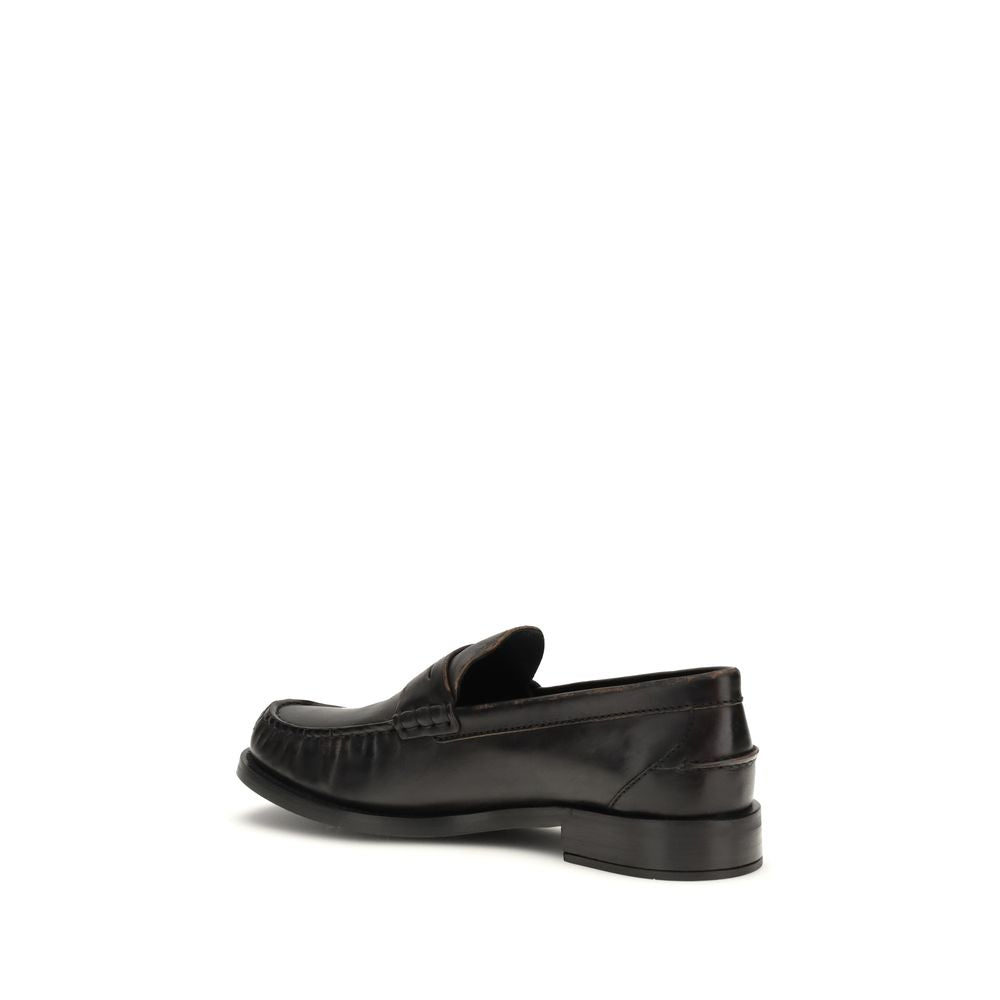 Prada Black "Bos Taurus" Calf Leather Loafers