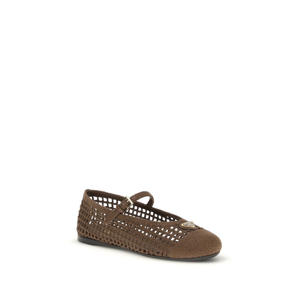 Prada Braune Ballerinas aus Baumwolle