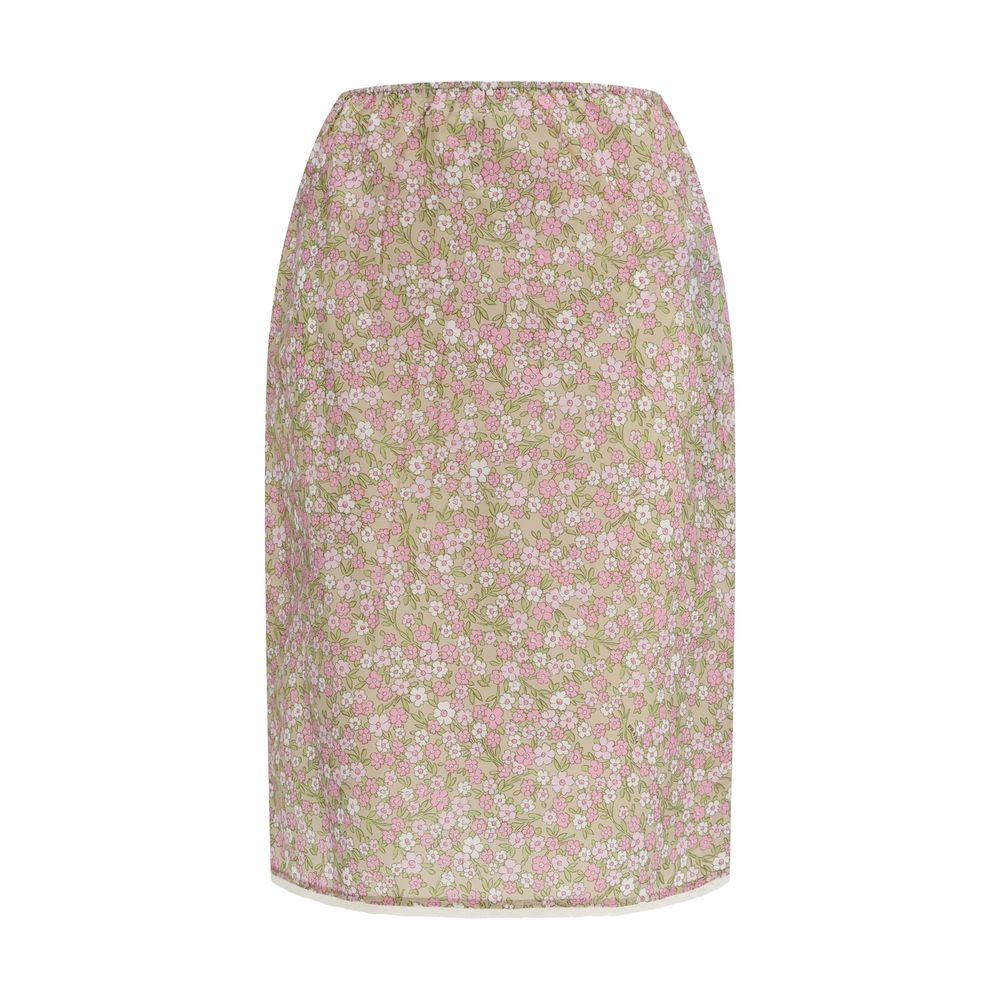 Prada Mehrfarbiger Midi-Rock aus Nylon