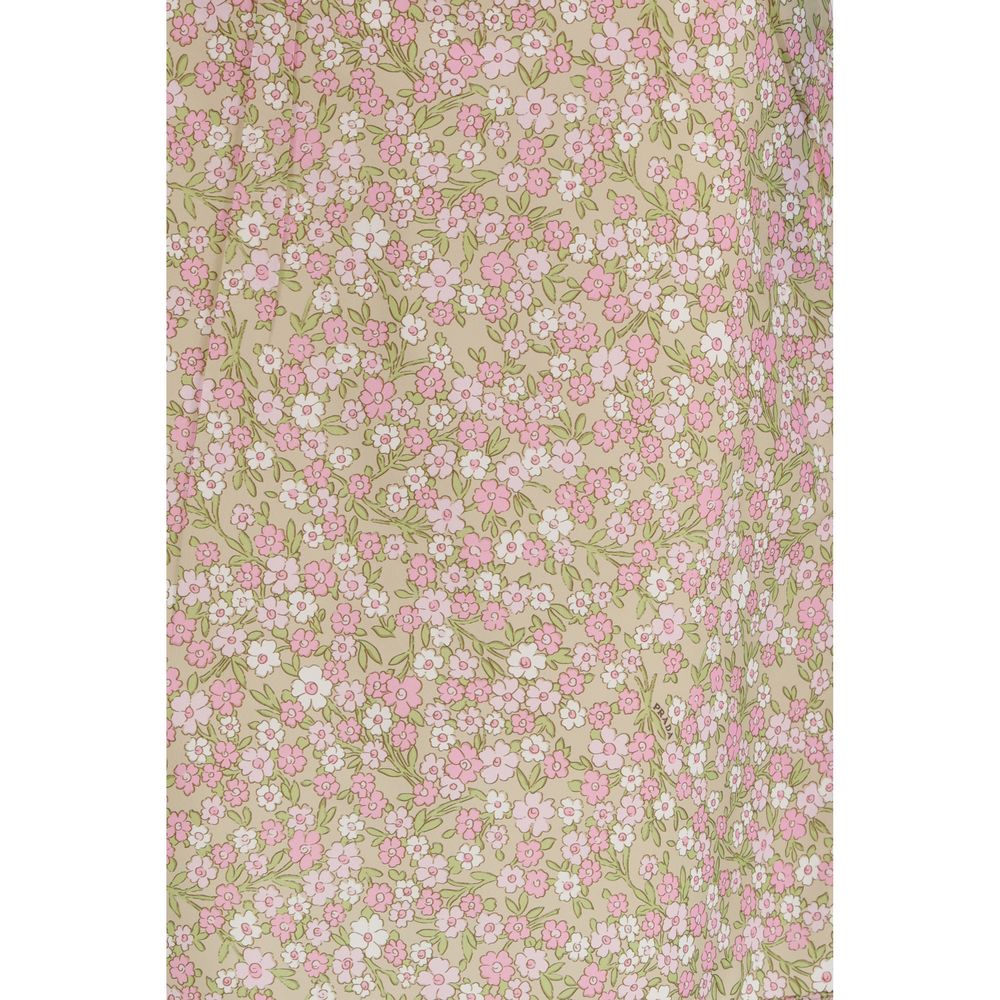Prada Mehrfarbiger Midi-Rock aus Nylon