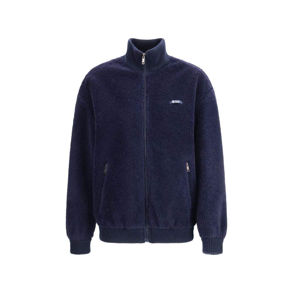 Prada Blaue Jacke aus Polyamid in voller Länge