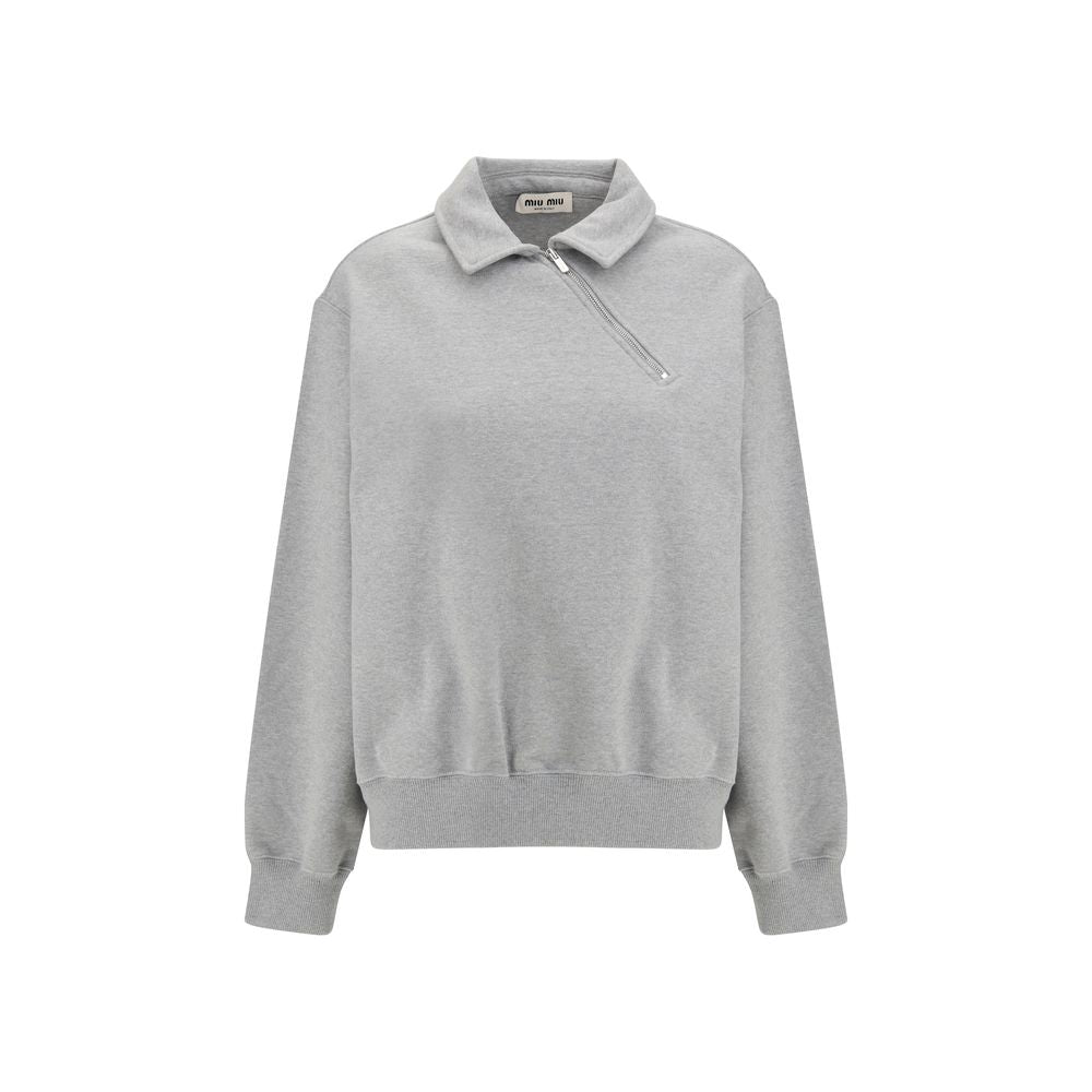 Miu Miu Graues Baumwoll-Sweatshirt