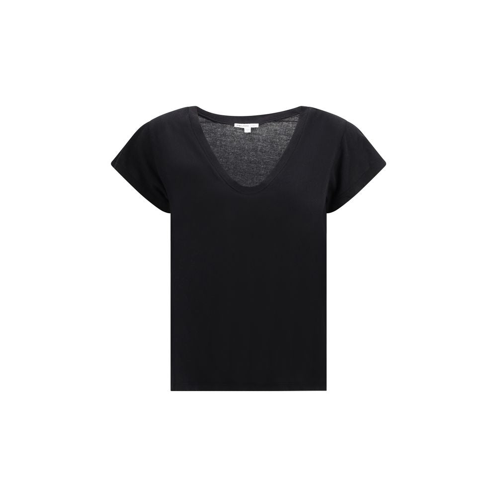 James Perse Schwarzes Baumwoll-T-Shirt