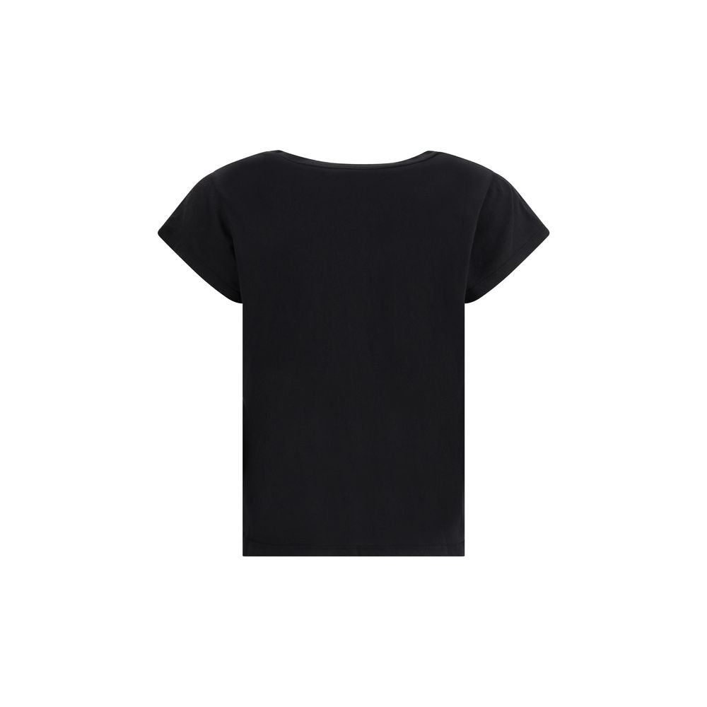 James Perse Schwarzes Baumwoll-T-Shirt