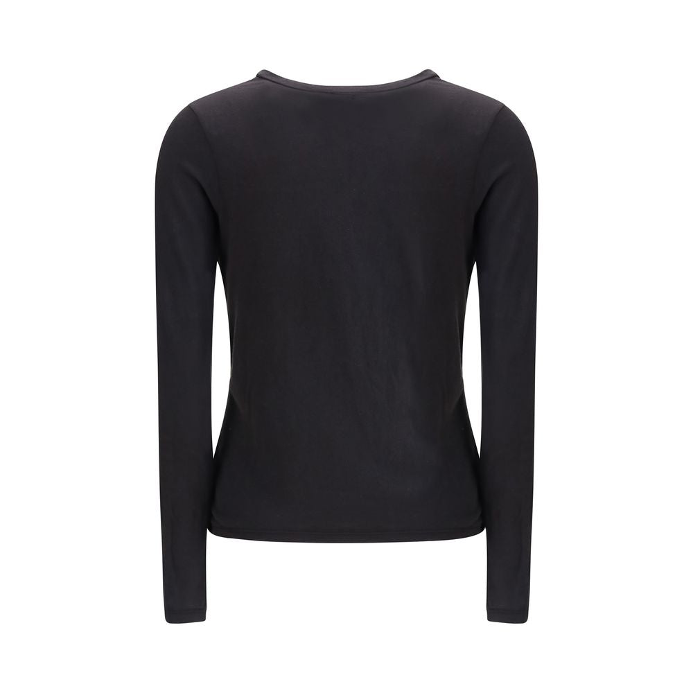 James Perse Black Cotton Long-Sleeve T-Shirt