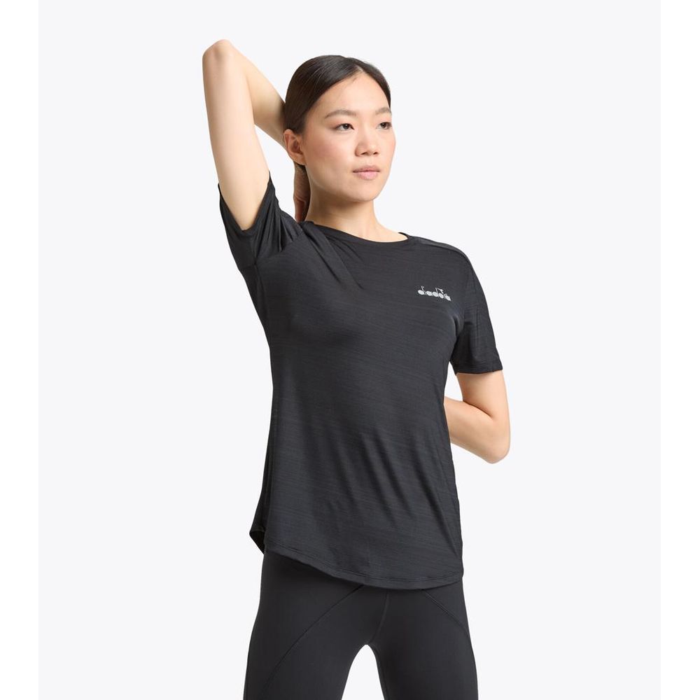 Diadora Schwarzes T-Shirt aus Polyester
