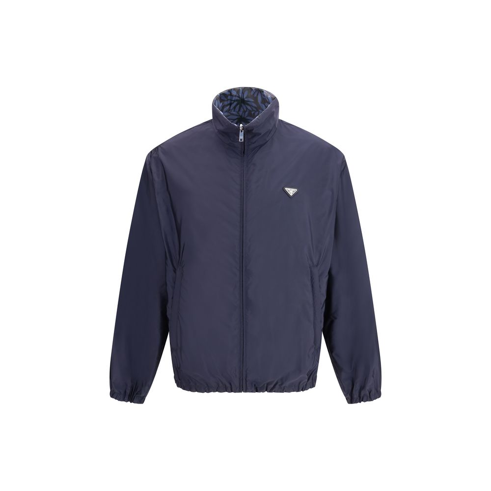 Prada Blaue Shell-Jacke aus recyceltem Polyamid