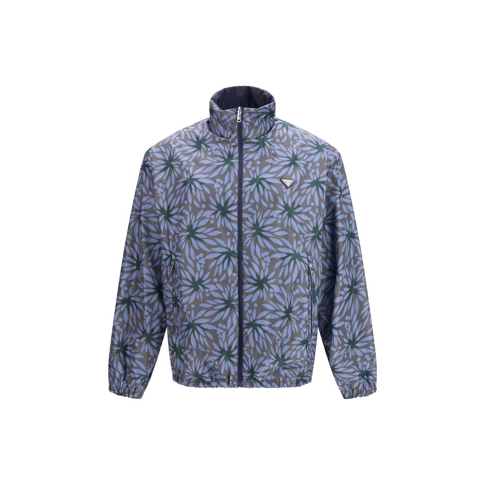 Prada Blaue Shell-Jacke aus recyceltem Polyamid