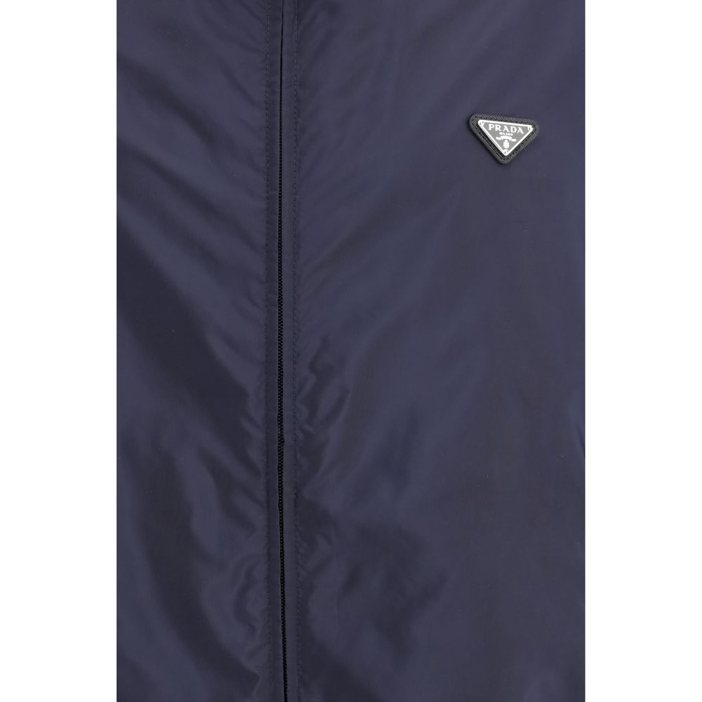 Prada Blaue Shell-Jacke aus recyceltem Polyamid