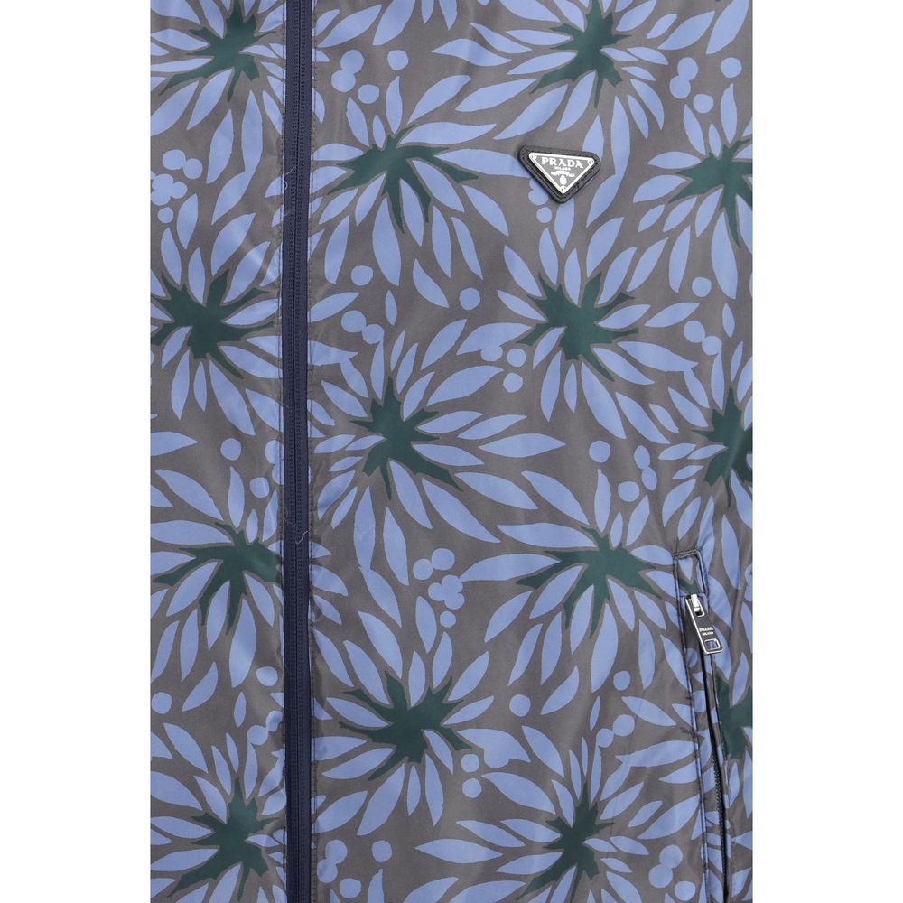Prada Blaue Shell-Jacke aus recyceltem Polyamid