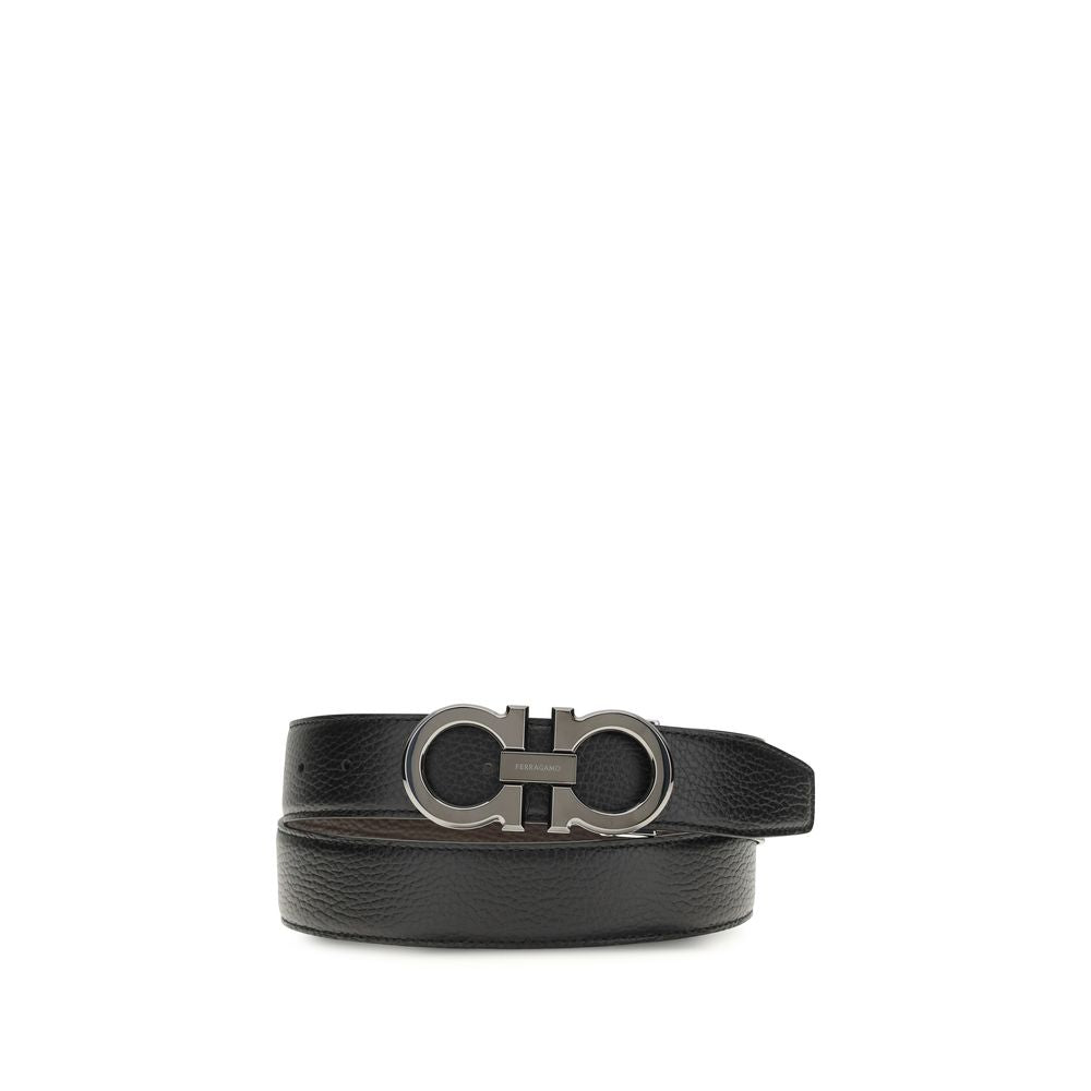 Ferragamo Black Leather Belt Regular