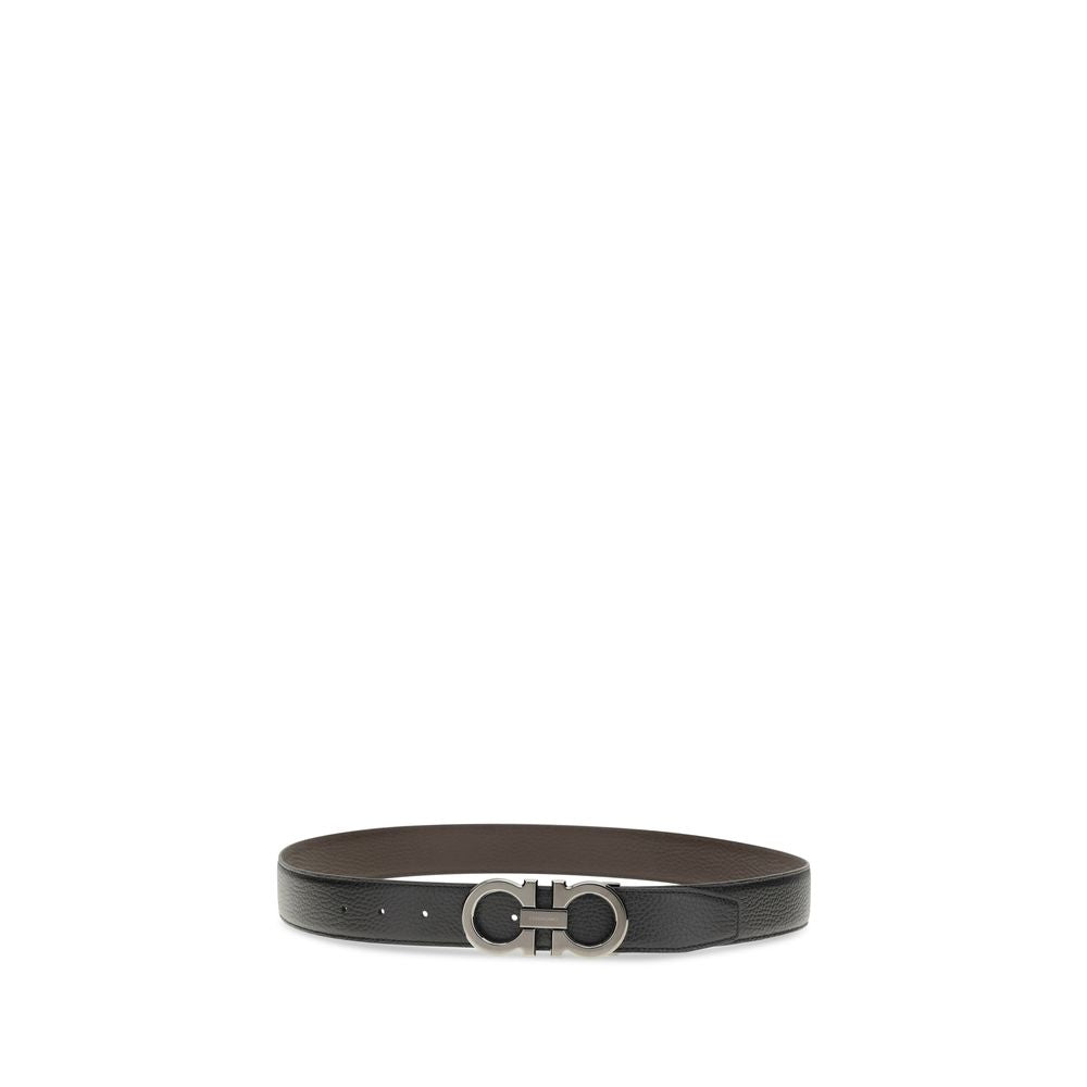 Ferragamo Black Leather Belt Regular
